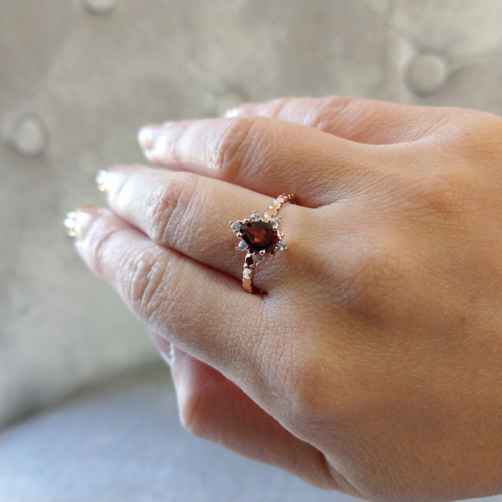 💎NEW💎 NATURAL GARNET 925 SS RING - Picture 3 of 12